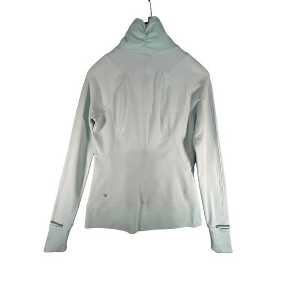 Lululemon Runderful Harringbone 1/2 Zip High Neck Aquamarine Pullover Size 8 - Picture 2 of 8